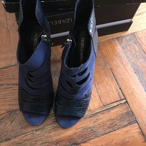 Blue suede and snake skin